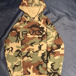 RVCA Hoodie Small, Camo, RVCA Logo New